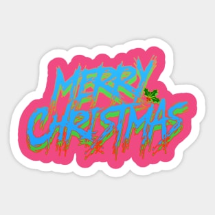 Merry Christmas (Black Metal) - Neon Sticker
